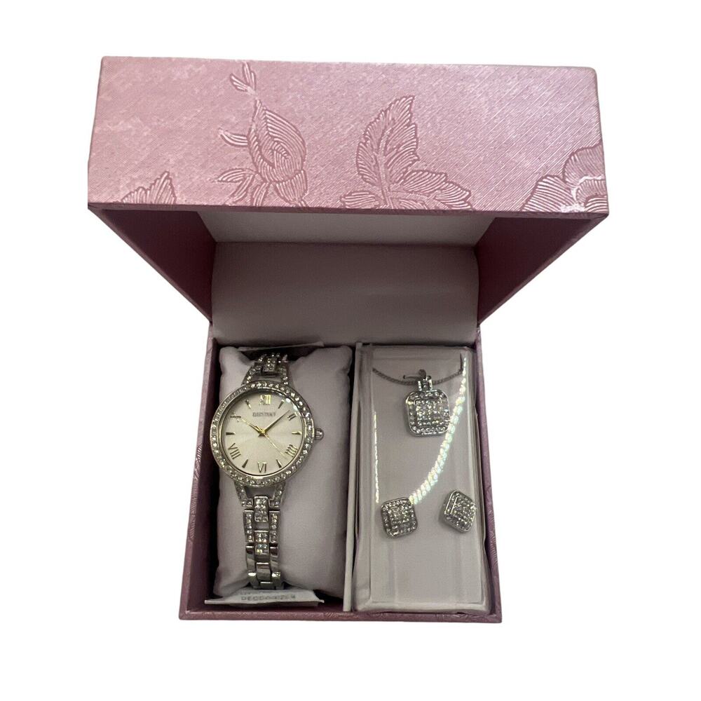 Ellen Tracy Women’s Set Watch Necklace Earring - Picture 2 of 3